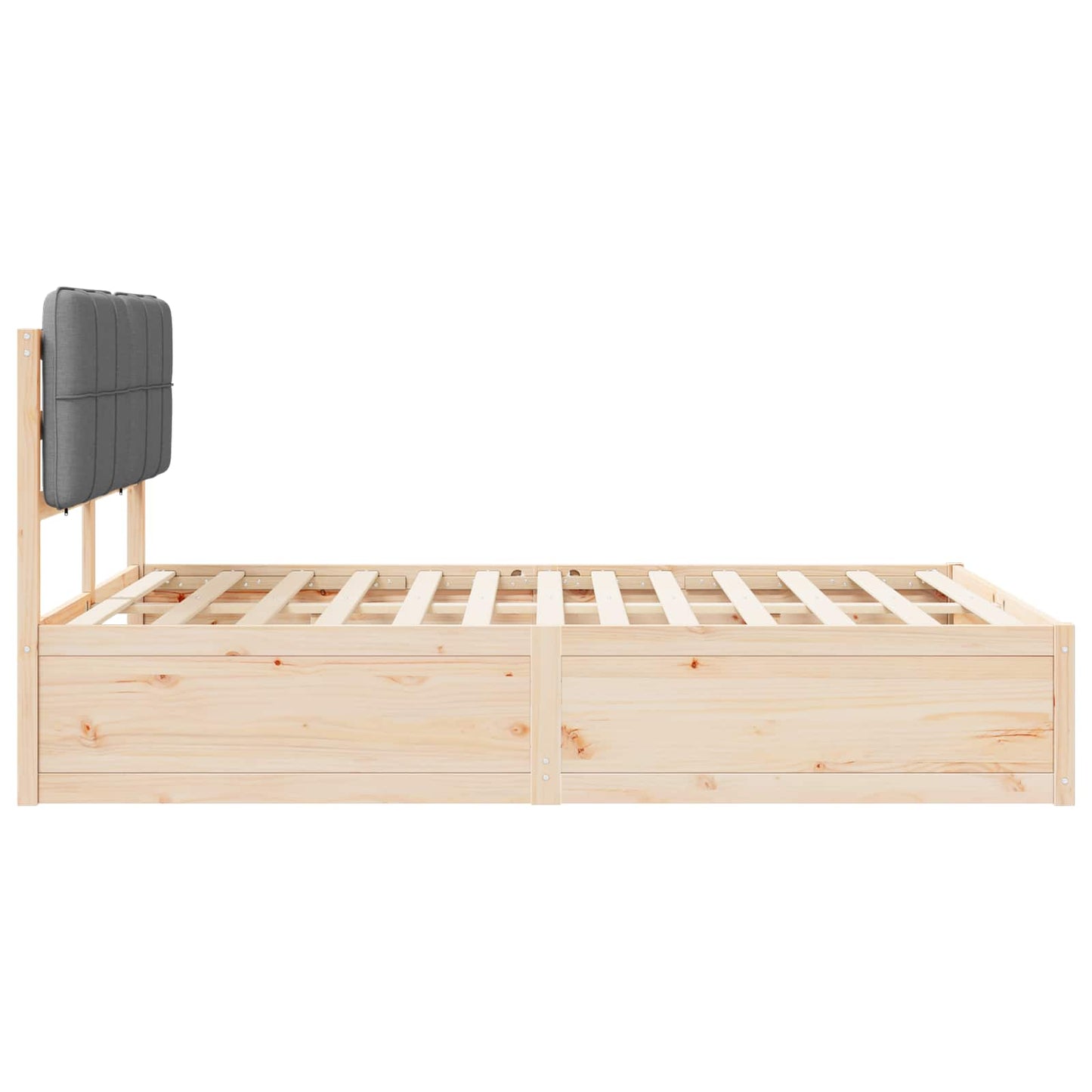 Letto con Testiera Rivestita Grigio chiaro 140 x 200 cm