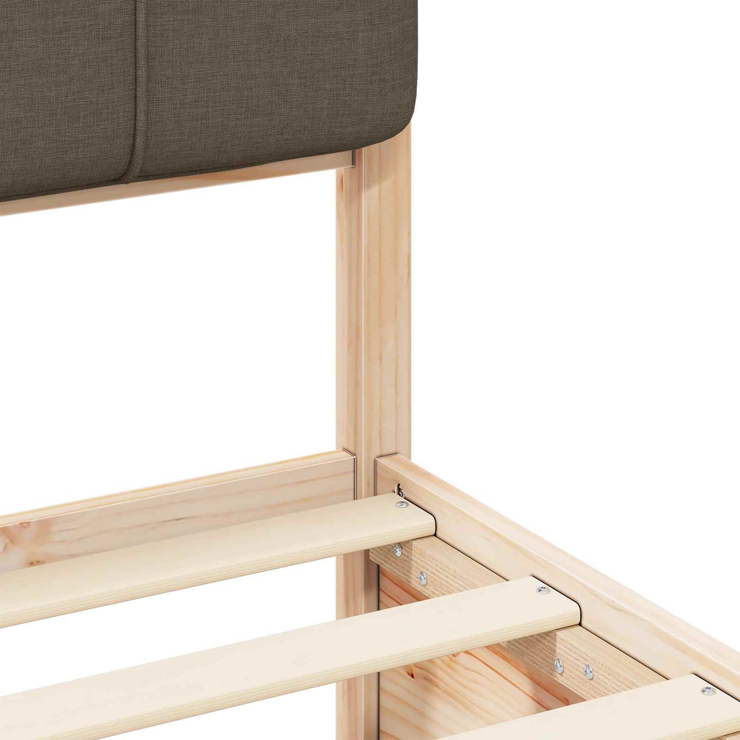 Letto con Testiera Rivestita Talpa 140 x 190 cm Pino massello