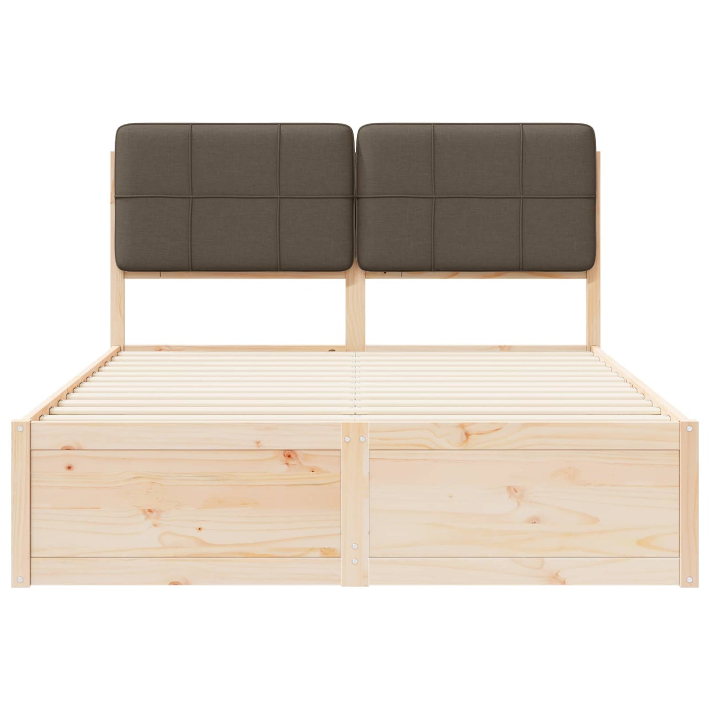 Letto con Testiera Rivestita Talpa 140 x 190 cm Pino massello