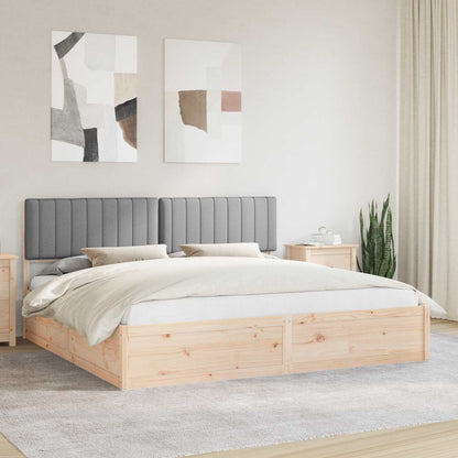 Letto con Testiera Rivestita Grigio chiaro 200 x 200 cm