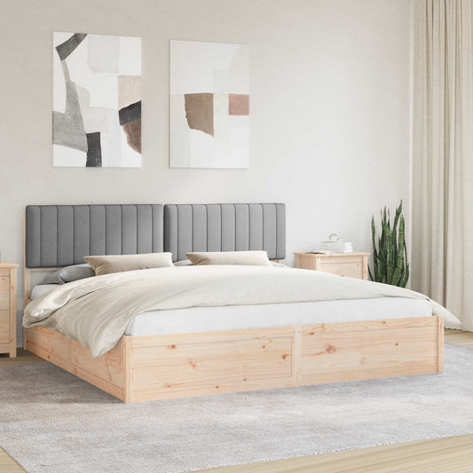 Letto con Testiera Rivestita Grigio chiaro 200 x 200 cm | homemem39