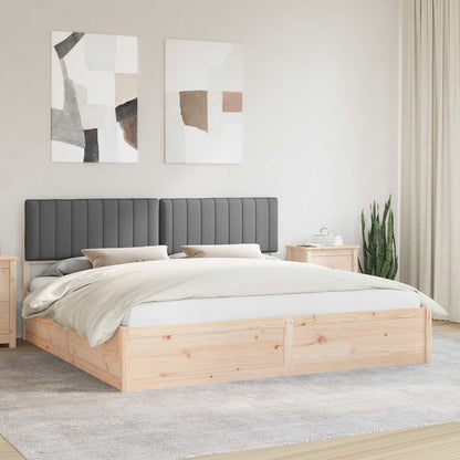 Letto con Testiera Rivestita Grigio scuro 200 x 200 cm