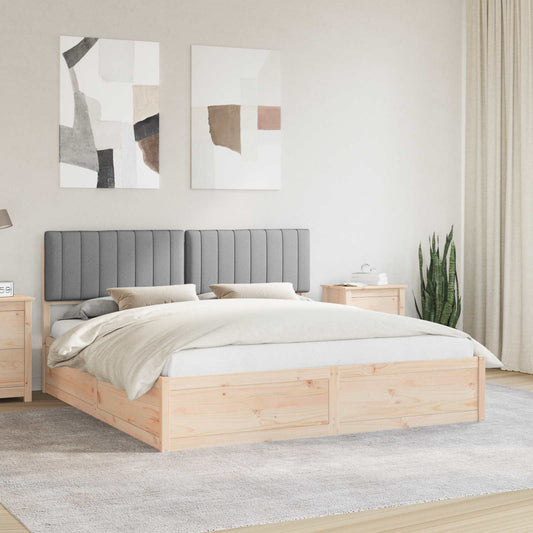 Letto con Testiera Rivestita Grigio chiaro 180 x 200 cm | homemem39