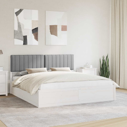 Letto con Testiera Rivestita Grigio chiaro 180 x 200 cm | homemem39