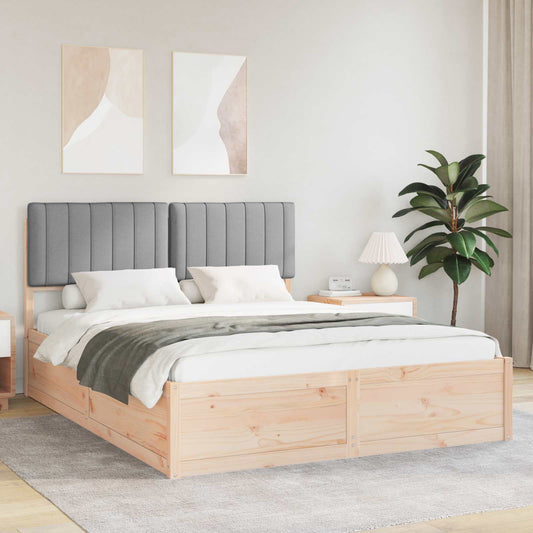 Letto con Testiera Rivestita Grigio chiaro 160 x 200 cm | homemem39