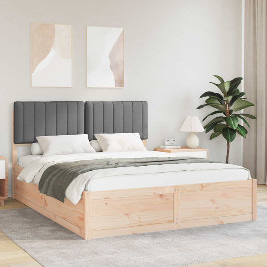Letto con Testiera Rivestita Grigio scuro 160 x 200 cm | homemem39