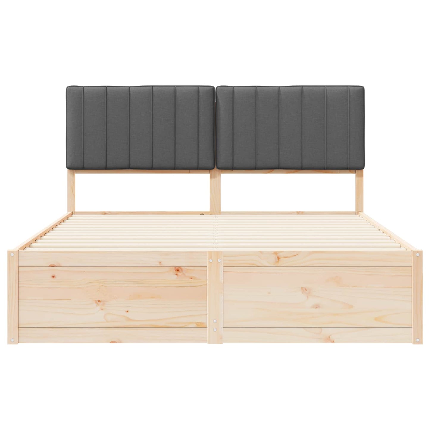 Letto con Testiera Rivestita Grigio scuro 160 x 200 cm