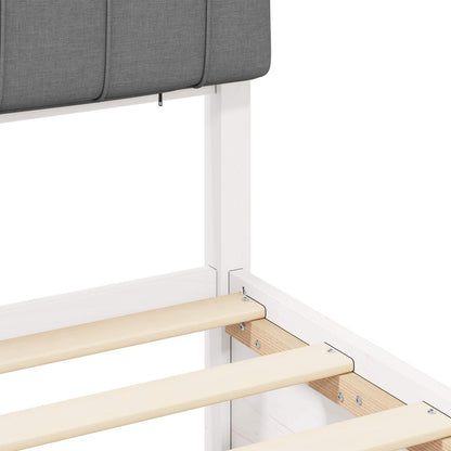 Letto con Testiera Rivestita Grigio chiaro 160 x 200 cm