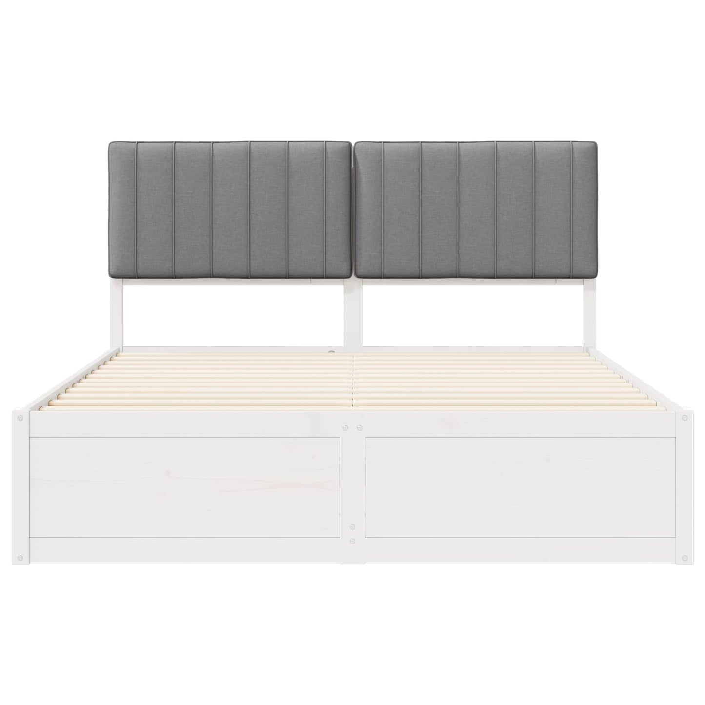 Letto con Testiera Rivestita Grigio chiaro 160 x 200 cm