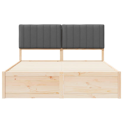 Letto con Testiera Rivestita Grigio scuro 150 x 200 cm