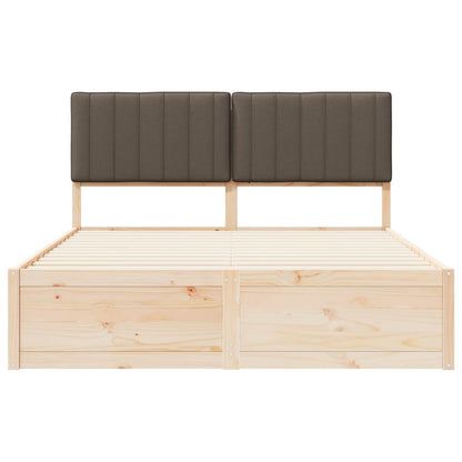 Letto con Testiera Rivestita Talpa 150 x 200 cm Pino massello