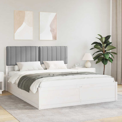 Letto con Testiera Rivestita Grigio chiaro 150 x 200 cm
