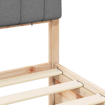 Letto con Testiera Rivestita Grigio chiaro 140 x 200 cm