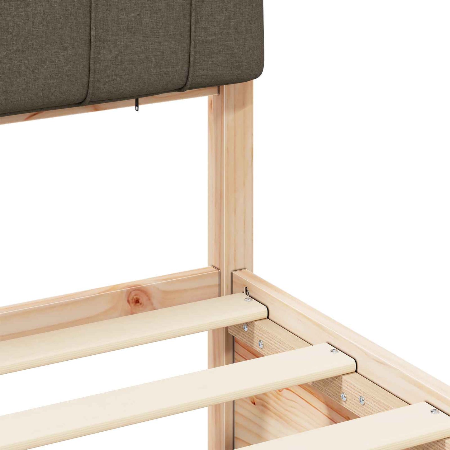 Letto con Testiera Rivestita Talpa 140 x 200 cm Pino massello