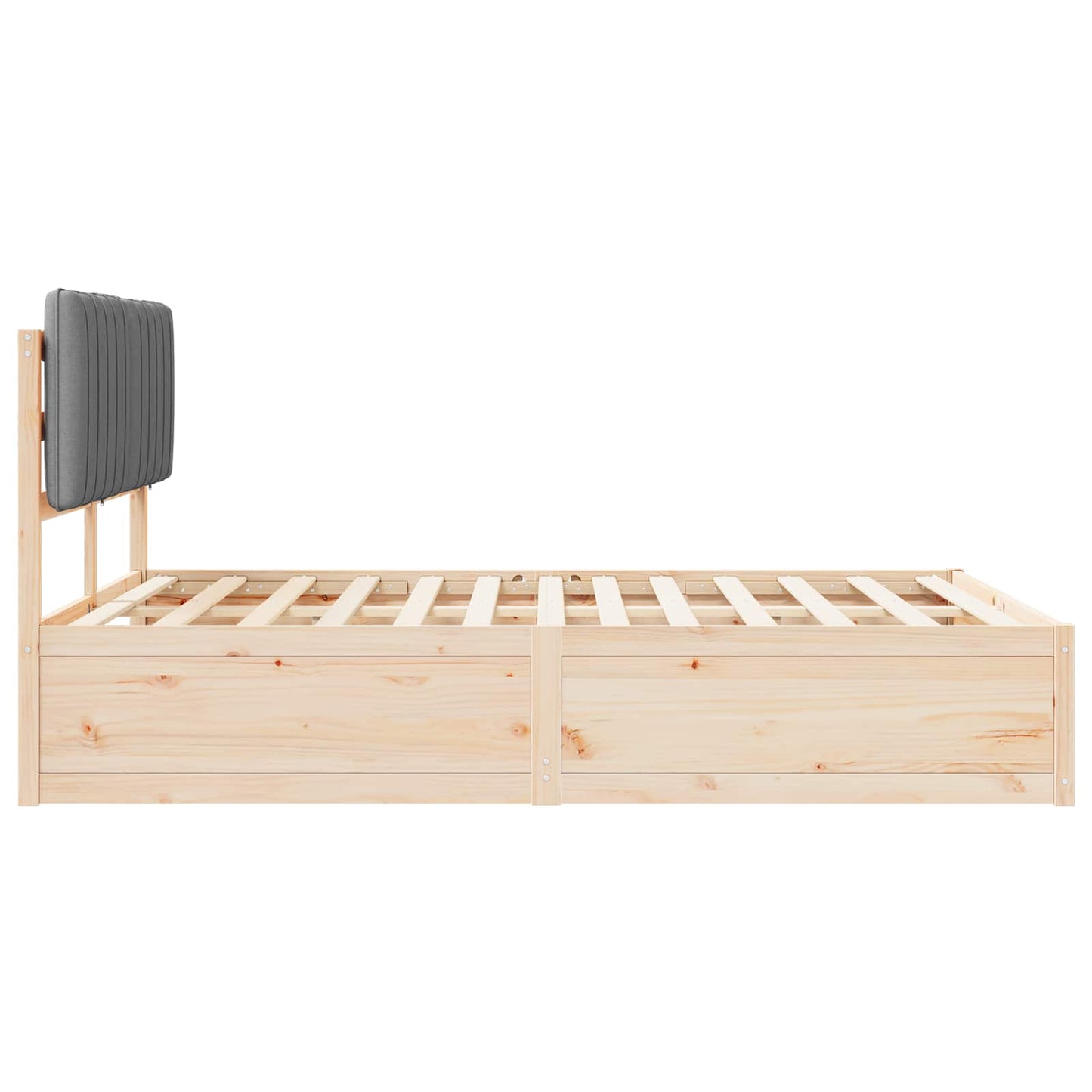 Letto con Testiera Rivestita Grigio chiaro 135 x 190 cm