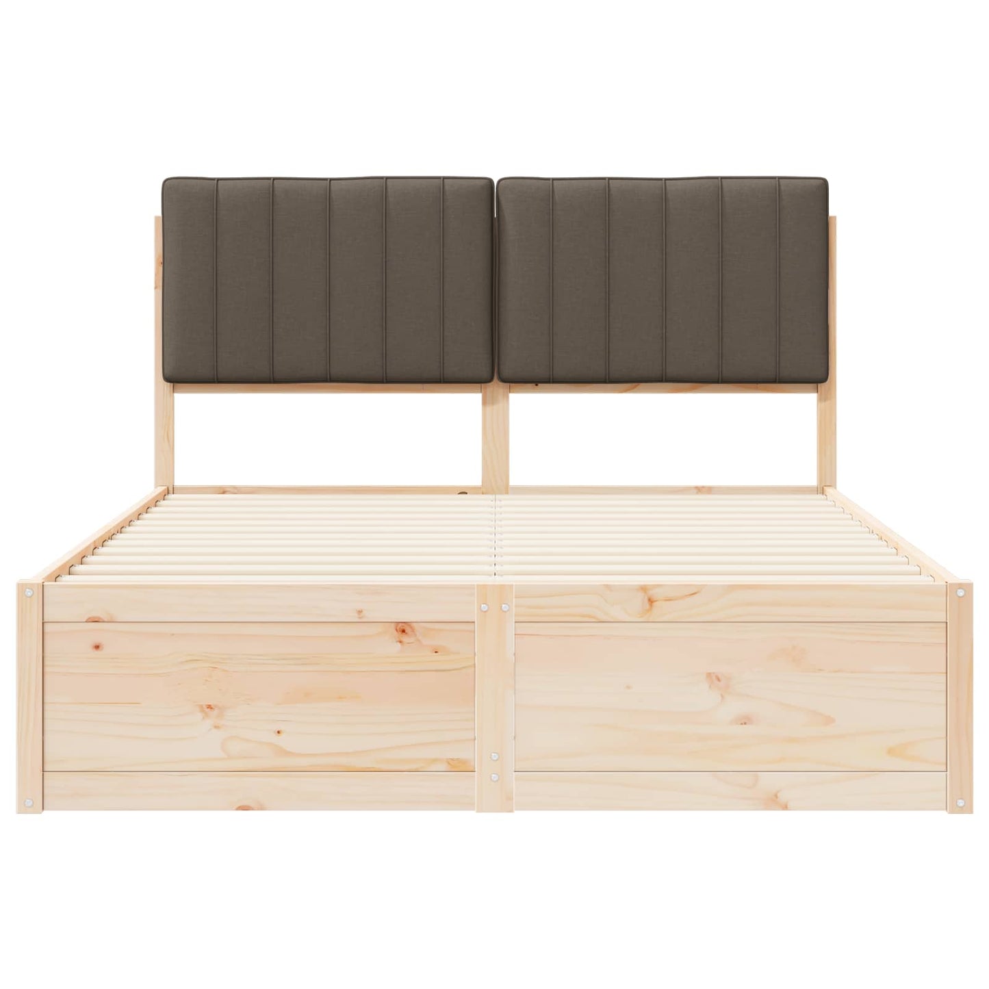 Letto con Testiera Rivestita Talpa 135 x 190 cm Pino massello