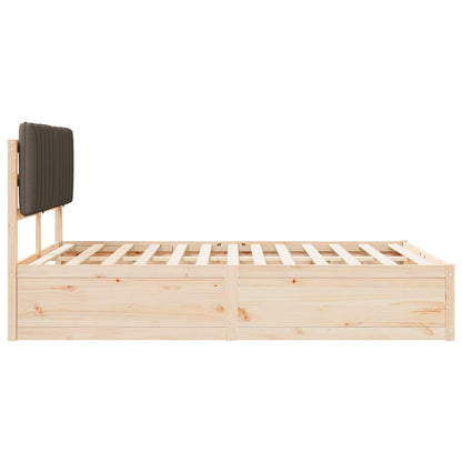 Letto con Testiera Rivestita Talpa 135 x 190 cm Pino massello