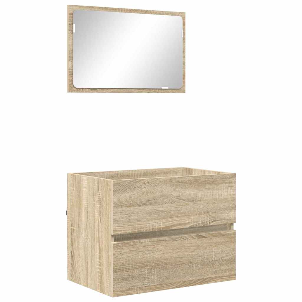 Set di mobili per il bagno Rovere Sonoma Legno ingegnerizzato | homemem39