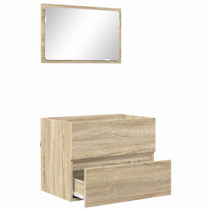 Set di mobili per il bagno Rovere Sonoma Legno ingegnerizzato | homemem39