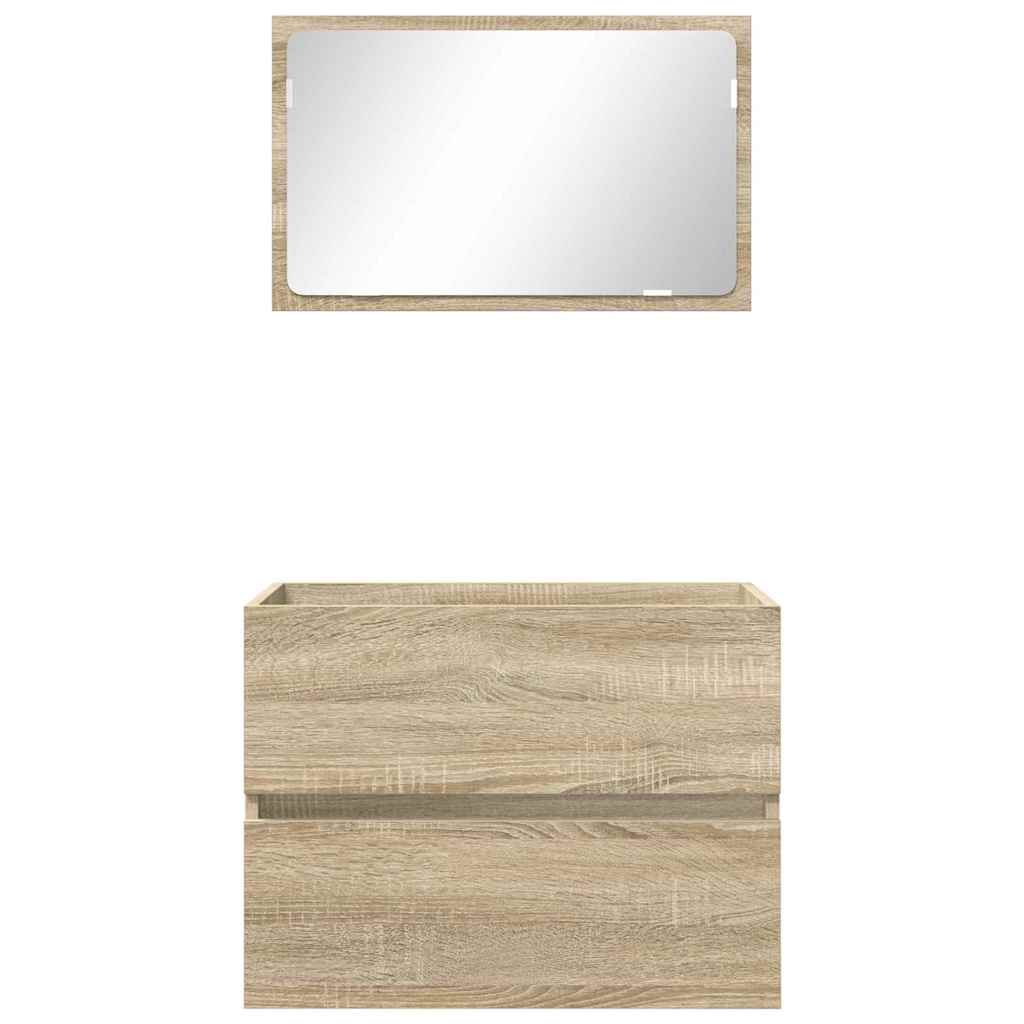 Set di mobili per il bagno Rovere Sonoma Legno ingegnerizzato | homemem39