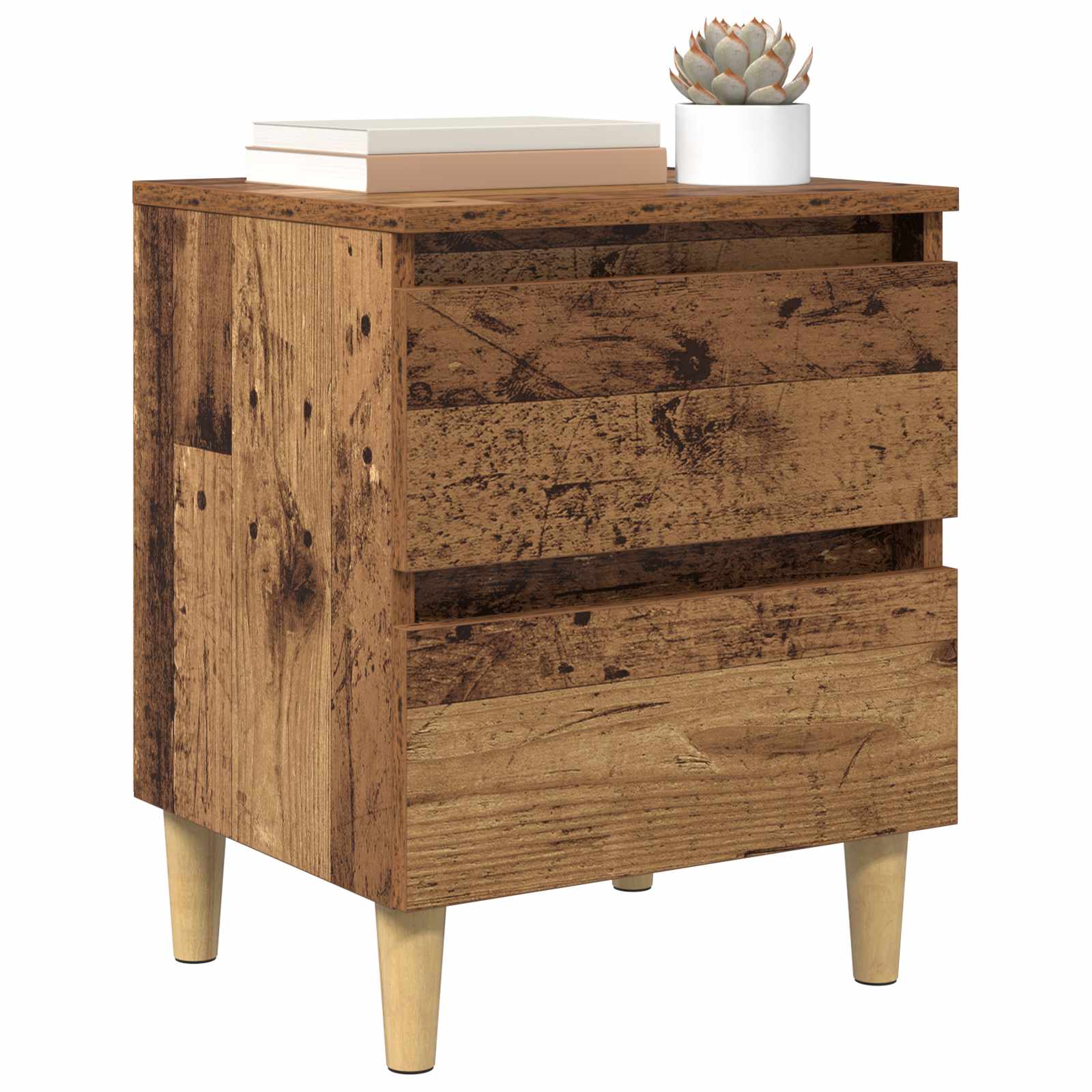 Armadietto per letto con cassetto Legno vecchio 40 x 35 x 50 cm | homemem39