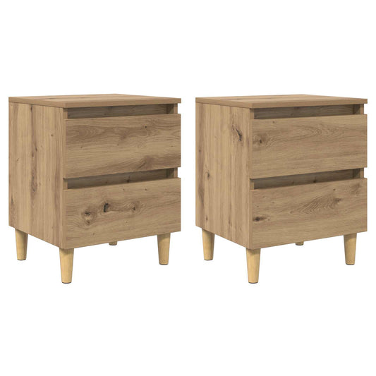 Mobiletti da letto 2 pz Rovere artigianale 40 x 35 x 50 cm
