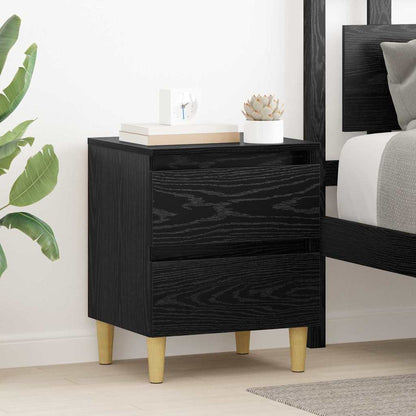 Armadietto per letto con cassetto Rovere Nero 40 x 35 x 50 cm | homemem39