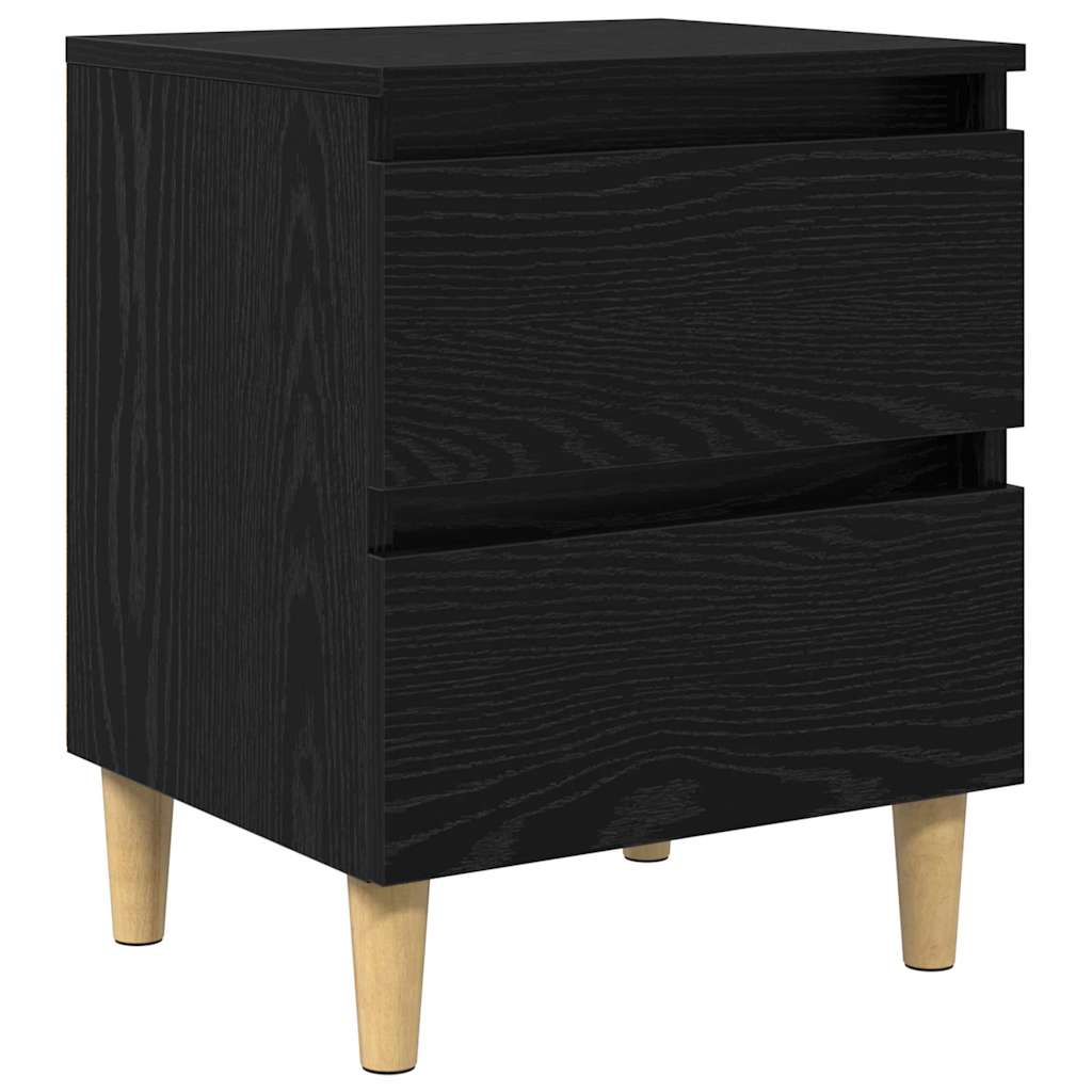 Armadietto per letto con cassetto Rovere Nero 40 x 35 x 50 cm | homemem39