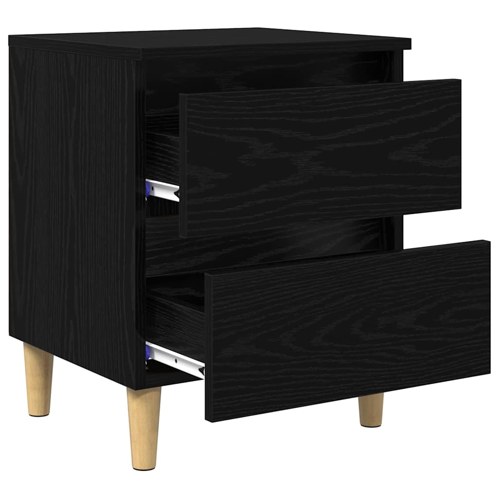 Armadietto per letto con cassetto Rovere Nero 40 x 35 x 50 cm | homemem39
