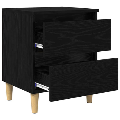 Armadietto per letto con cassetto Rovere Nero 40 x 35 x 50 cm | homemem39