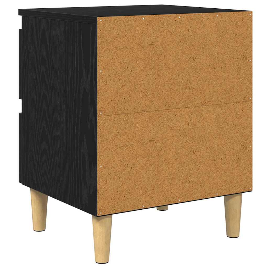 Armadietto per letto con cassetto Rovere Nero 40 x 35 x 50 cm | homemem39