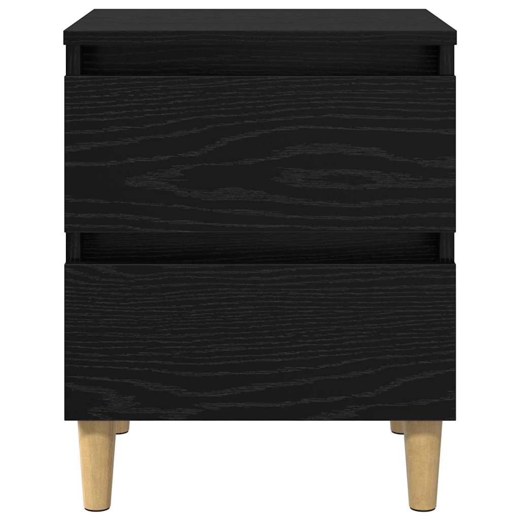 Armadietto per letto con cassetto Rovere Nero 40 x 35 x 50 cm | homemem39