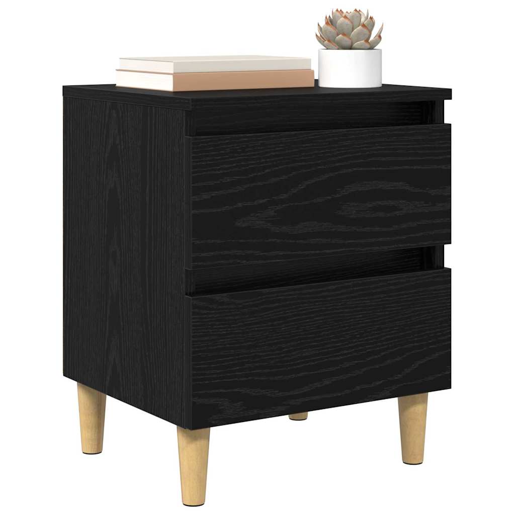 Armadietto per letto con cassetto Rovere Nero 40 x 35 x 50 cm | homemem39
