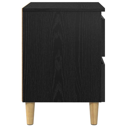 Armadietto per letto con cassetto Rovere Nero 40 x 35 x 50 cm | homemem39