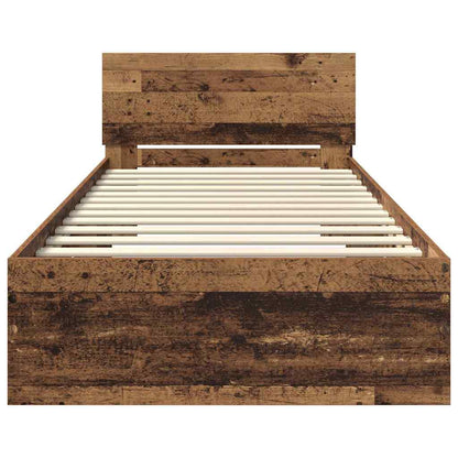 Struttura del letto con testiera Legno vecchio 100 x 200 cm