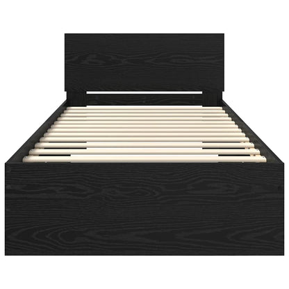 Struttura del letto Rovere Nero 90 x 190 cm Legno multistrato