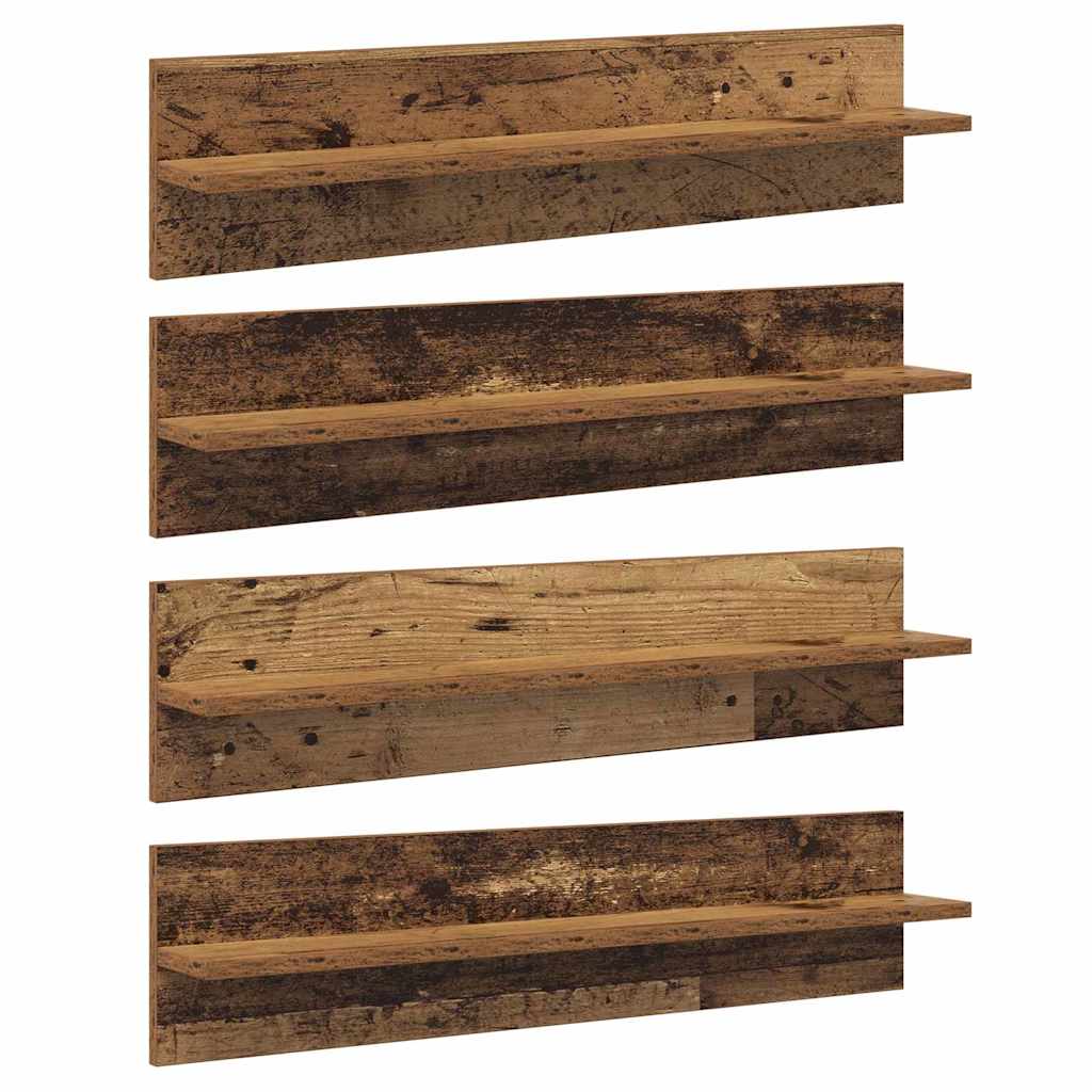 Scaffali da parete 4 pcs Legno vecchio 80 x 11,5 x 18 cm