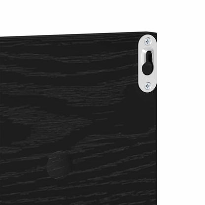 Scaffali da parete 4 pcs Rovere Nero 80 x 11,5 x 18 cm