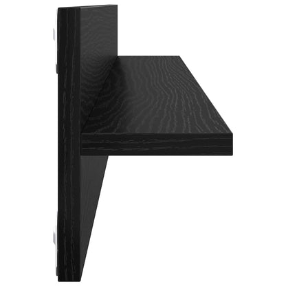 Scaffali da parete 4 pcs Rovere Nero 80 x 11,5 x 18 cm