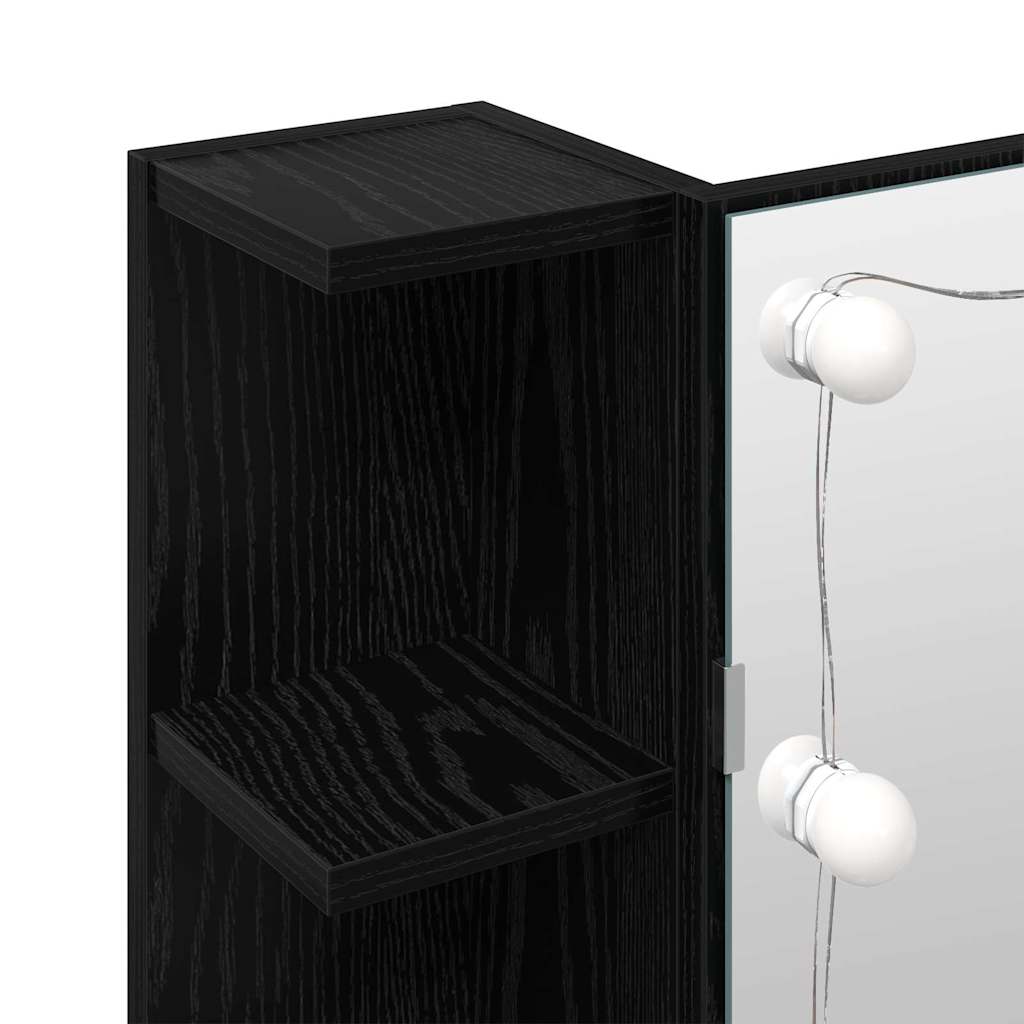 Mobiletto per specchio Rovere Nero 70 x 16,5 x 60 cm