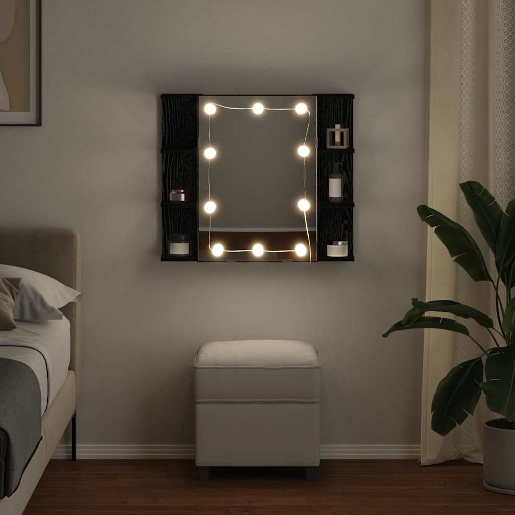 Mobiletto per specchio Rovere Nero 70 x 16,5 x 60 cm | homemem39