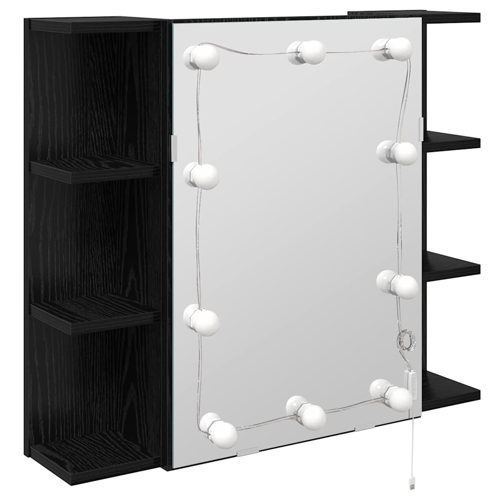 Mobiletto per specchio Rovere Nero 70 x 16,5 x 60 cm | homemem39