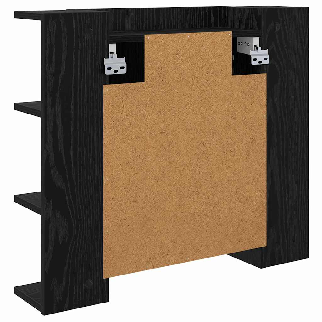 Mobiletto per specchio Rovere Nero 70 x 16,5 x 60 cm