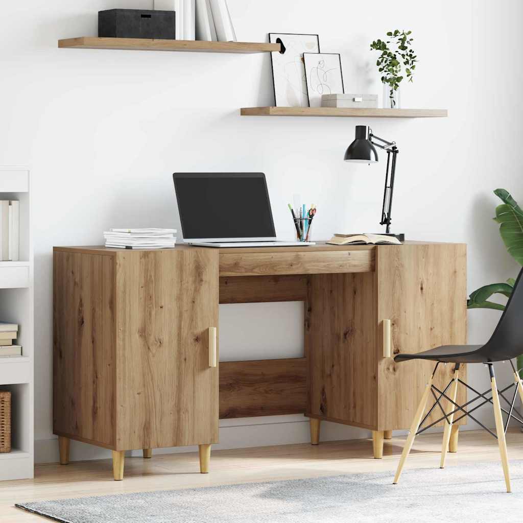 Scrivania Rovere artigianale 140 x 50 x 75 cm Legno multistrato | homemem39