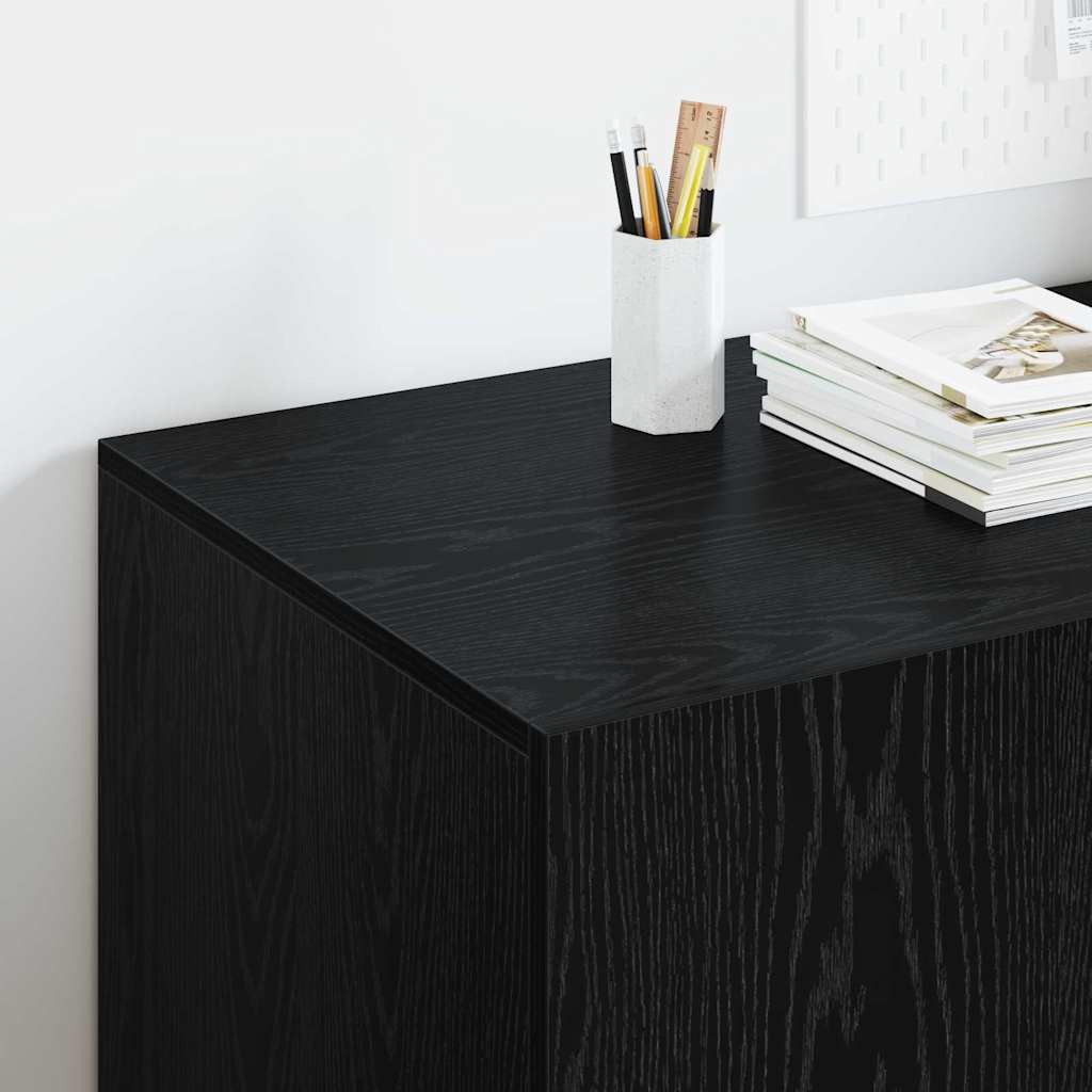 Scrivania Rovere Nero 140 x 50 x 75 cm Legno multistrato | homemem39