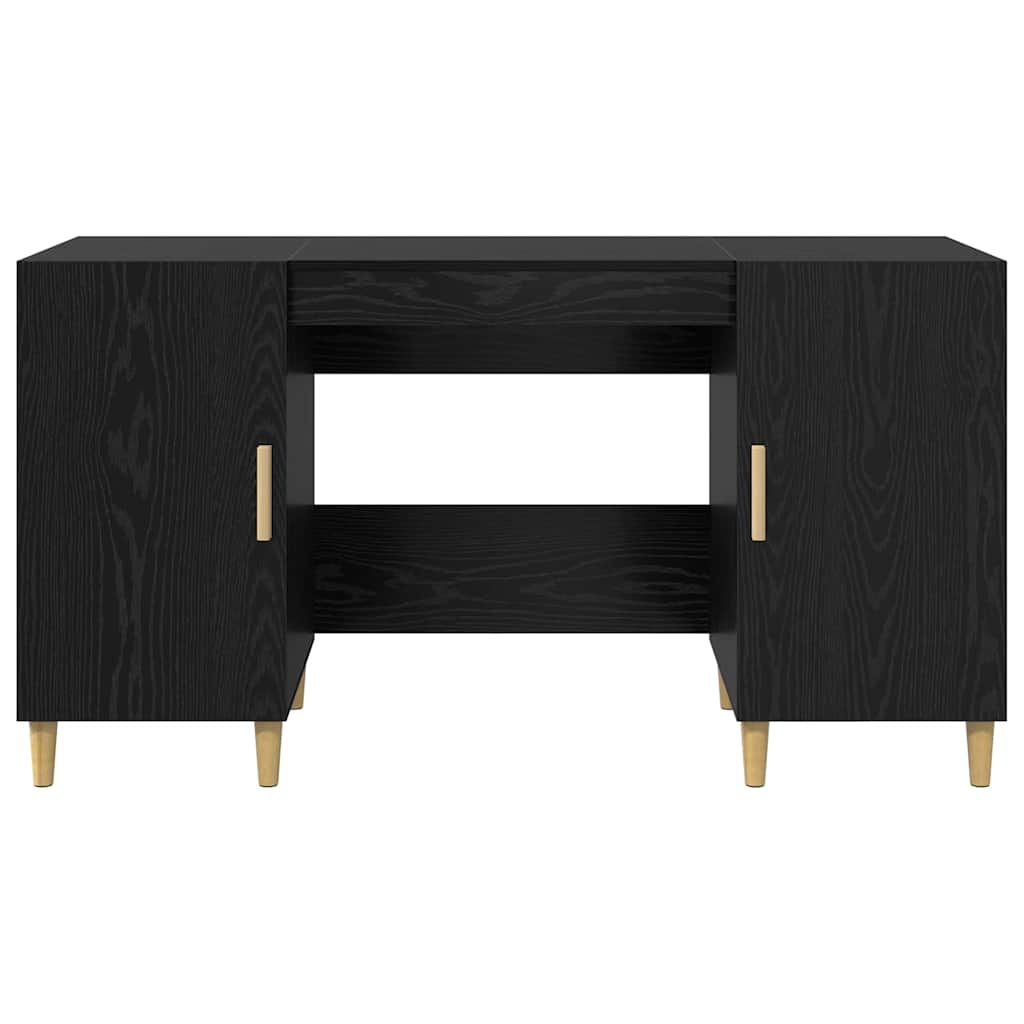 Scrivania Rovere Nero 140 x 50 x 75 cm Legno multistrato | homemem39
