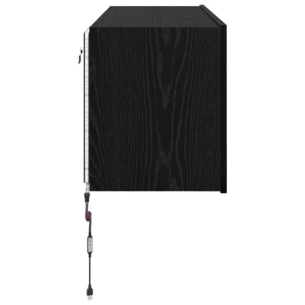 Mobile TV da parete Rovere Nero 100 x 35 x 41 cm
