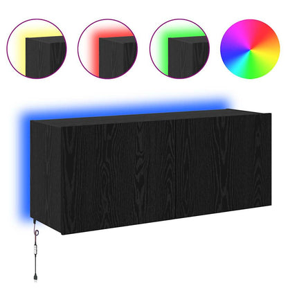 Mobile TV da parete Rovere Nero 100 x 35 x 41 cm