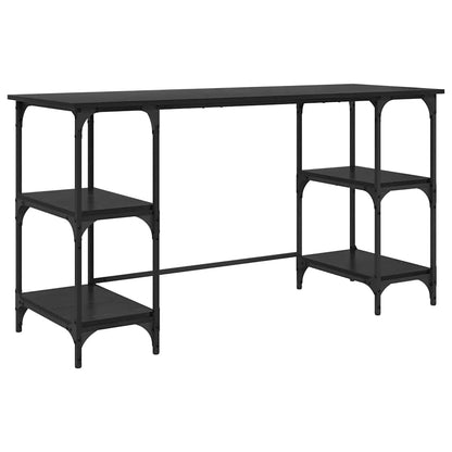 Scrivania Rovere Nero 140 x 50 x 75 cm Legno multistrato | homemem39