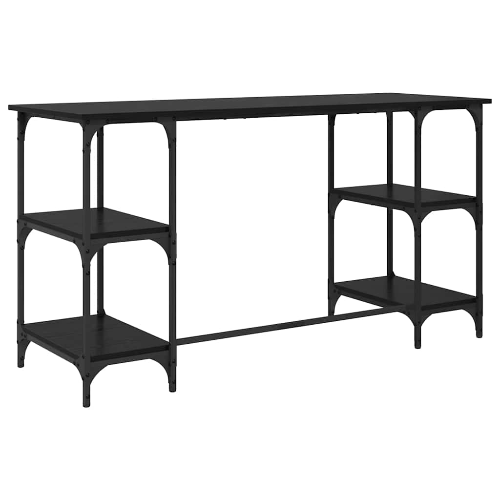 Scrivania Rovere Nero 140 x 50 x 75 cm Legno multistrato | homemem39